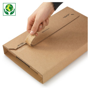 Étui postal carton brun avec fermeture adhésive RAJA - Best Price