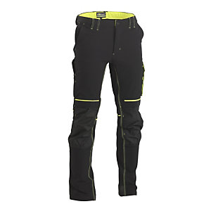 U Power Pantalon de travail Atom Noir et jaune - Taille XL