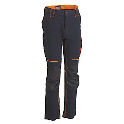 U-Power Pantalon de travail - Bleu et orange - Taille M