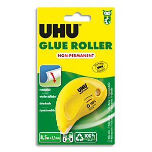 UHU DRY & CLEAN ROLLER jetable non permanent 8.5 M x 6.5 mm