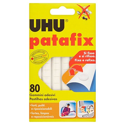 UHU Gommini adesivi removibili Patafix, Bianco (confezione 80 pezzi)
