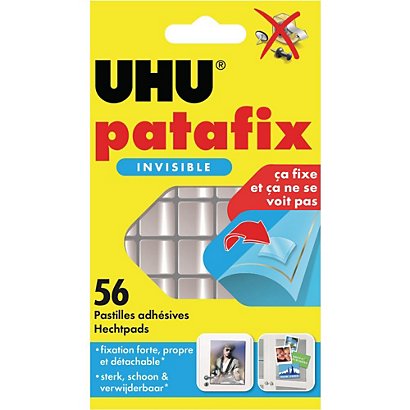Uhu Pastilles adhésives Patafix double-face invisibles détachables, réutilisables, transparentes. - blister 56 unités