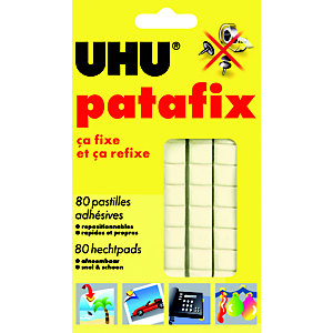 Uhu Pastilles adhésives Patafix détachables et repositionnable blanches - Etui de 80