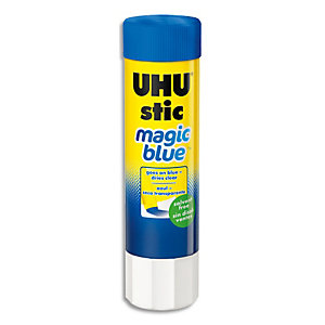 UHU Stick Magic 8g colle Bleue qui devient transparente au séchage