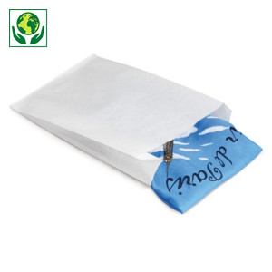 UItverkoop: witte papieren zak met zijvouw