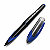 Uni-Ball Air Bolígrafo de punta de bola, punta mediana, cuerpo plateado, tinta azul - 2