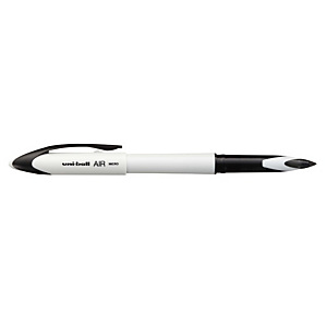 UNI-BALL Air Micro Black & White Bolígrafo roller, punta fina de 0,5 mm, cuerpo blanco, tinta negra