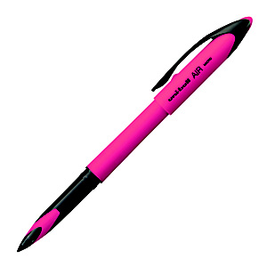Uni-Ball Air Micro Bolígrafo roller, punta fina, cuerpo rosa, tinta azul