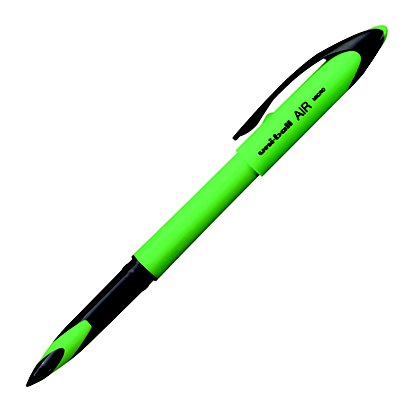 Uni-Ball Air Micro Bolígrafo roller, punta fina, cuerpo verde lima, tinta azul