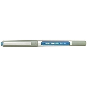 UNI-BALL Eye Fine UB-157 Bolígrafo de punta de bola, punta fina, cuerpo plateado de polipropileno, tinta azul claro