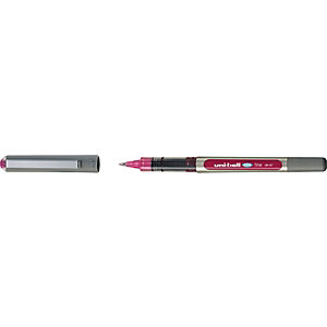 Uni-Ball Eye Fine UB-157 Bolígrafo de punta de bola, punta fina, cuerpo plateado de polipropileno, tinta rosa