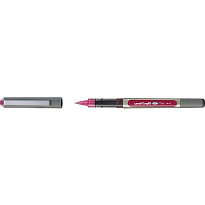 Uni-Ball Eye Fine UB-157 Bolígrafo de punta de bola, punta fina, cuerpo plateado de polipropileno, tinta rosa - 1