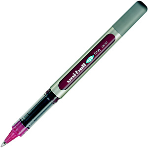 Uni-Ball Eye Fine UB-157 Bolígrafo de punta de bola, punta fina 0,7 mm, cuerpo plateado de polipropileno, tinta vino Uni-Ball Eye Fine UB-157 Bolígrafo de punta de bola, punta fina 0,7 mm, cuerpo plateado de polipropileno, tinta vino
