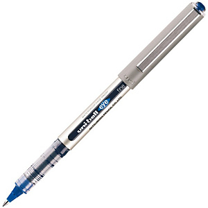 Uni-Ball Eye Micro UB-150 Bolígrafo de punta de bola, punta fina, cuerpo plateado de polipropileno, tinta azul Uni-Ball Eye Micro UB-150 Bolígrafo de punta de bola, punta fina, cuerpo plateado de polipropileno, tinta azul