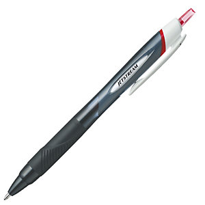 Uni-Ball Jetstream™ Sport Bolígrafo retráctil de tinta de gel, punta mediana de 1 mm, cuerpo negro con grip, tinta roja