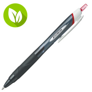 Uni-Ball Jetstream™ Sport SXN150 Bolígrafo retráctil de tinta de gel, punta mediana de 1 mm, cuerpo negro con grip, tinta roja