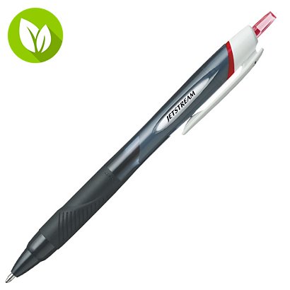 Uni-Ball Jetstream™ Sport SXN150 Bolígrafo retráctil de tinta de gel, punta mediana de 1 mm, cuerpo negro con grip, tinta roja
