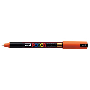 Uni-Ball Marcatore a tempera Posca Pen PC-1MR, Punta penna extrafine, Arancio Uni-Ball Marcatore a tempera Posca Pen PC-1MR, Punta penna extrafine, Arancio