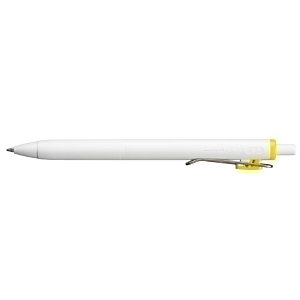 Uni-Ball One UMN-S 0,7 Bolígrafo retráctil de tinta de gel, punta mediana de 0,7 mm, cuerpo blanco con grip, tinta amarillo