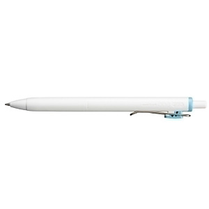 Uni-Ball One UMN-S 0,7 Bolígrafo retráctil de tinta de gel, punta mediana de 0,7 mm, cuerpo blanco con grip, tinta azul cielo