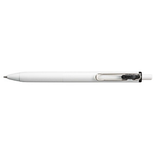 Uni-Ball One UMN-S 0,7 Bolígrafo retráctil de tinta de gel, punta mediana de 0,7 mm, cuerpo blanco con grip, tinta negro