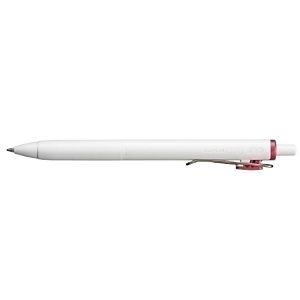 Uni-Ball One UMN-S 0,7 Bolígrafo retráctil de tinta de gel, punta mediana de 0,7 mm, cuerpo blanco con grip, tinta rojo