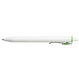 Uni-Ball One UMN-S 0,7 Bolígrafo retráctil de tinta de gel, punta mediana de 0,7 mm, cuerpo blanco con grip, tinta verde lima
