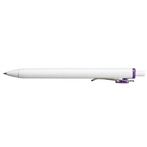 Uni-Ball One UMN-S 0,7 Bolígrafo retráctil de tinta de gel, punta mediana de 0,7 mm, cuerpo blanco con grip, tinta violeta