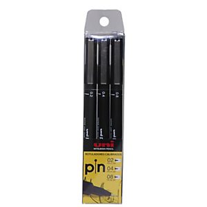 Uni-Ball Pin Manga Rotulador de calibrado, estuche de 3 rotuladores, trazos de 0,2 - 0,4 - 0,8 mm, color negro Uni-Ball Pin Manga Rotulador de calibrado, estuche de 3 rotuladores, trazos de 0,2 - 0,4 - 0,8 mm, color negro