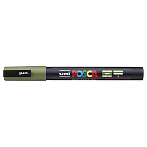 Uni-Ball Posca PC-3M Marcador de pintura, punta ojival, 0,9 - 1,3 mm, Verde kaki