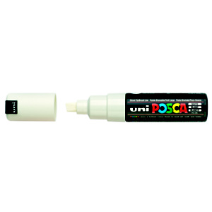 Uni-Ball Posca PC-8K Marcador de pintura, punta biselada, 8 mm-8 mm, Blanco Uni-Ball Posca PC-8K Marcador de pintura, punta biselada, 8 mm-8 mm, Blanco