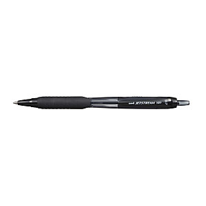 Uni-Ball Rollerball Jetstream™ SXN101 Bolígrafo retráctil de punta de bola, punta de 0,7 mm, cuerpo de plástico negro, tinta negra