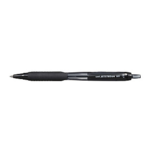 Uni-Ball Rollerball Jetstream™ SXN101 Bolígrafo retráctil de punta de bola, punta de 0,7 mm, cuerpo de plástico negro, tinta negra