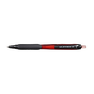 Uni-Ball Rollerball Jetstream™ SXN101 Bolígrafo retráctil de punta de bola, punta de 0,7 mm, cuerpo de plástico negro, tinta roja