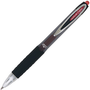 Uni-Ball Signo 207 Penna gel a scatto, Punta media da 0,7 mm, Fusto in policarbonato nero con grip, Inchiostro rosso Uni-Ball Signo 207 Penna gel a scatto, Punta media da 0,7 mm, Fusto in policarbonato nero con grip, Inchiostro rosso