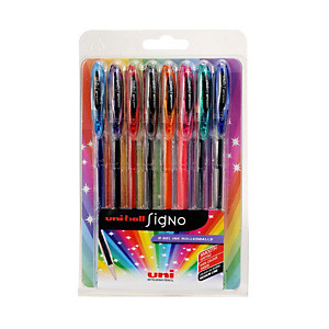 Uni-Ball Signo Bolígrafo de gel, punta mediana de 0,7 mm, cuerpo translúcido, colores de tinta variados Uni-Ball Signo Bolígrafo de gel, punta mediana de 0,7 mm, cuerpo translúcido, colores de tinta variados