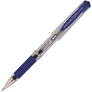 Uni-Ball Signo Broad Bolígrafo de gel, punta ancha de 1 mm, cuerpo transparente con grip, tinta azul Uni-Ball Signo Broad Bolígrafo de gel, punta ancha de 1 mm, cuerpo transparente con grip, tinta azul