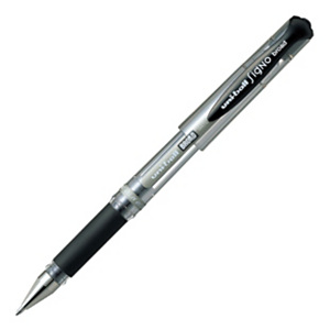 Uni-Ball Signo Broad Bolígrafo de gel, punta ancha de 1 mm, cuerpo transparente con grip, tinta negra Uni-Ball Signo Broad Bolígrafo de gel, punta ancha de 1 mm, cuerpo transparente con grip, tinta negra