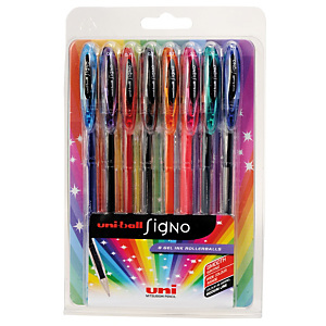 Uni-Ball Signo Noble Metal Penna gel Stick, Punta media 0,8 mm, Fusto trasparente, Inchiostro in colori assortiti Uni-Ball Signo Noble Metal Penna gel Stick, Punta media 0,8 mm, Fusto trasparente, Inchiostro in colori assortiti