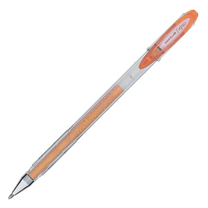 Uni-Ball Signo Sparkling Bolígrafo de gel, punta ancha de 1 mm, cuerpo transparente, tinta naranja purpurina Uni-Ball Signo Sparkling Bolígrafo de gel, punta ancha de 1 mm, cuerpo transparente, tinta naranja purpurina