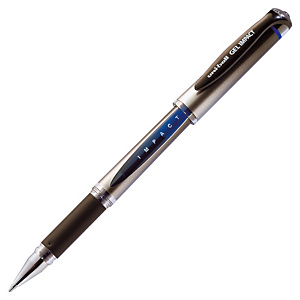 Uni-Ball Stylo à encre gel, Gel Impact, pointe large (1 mm), avec zone de préhension, corps en plastique bleu, encre bleue Uni-Ball Stylo à encre gel, Gel Impact, pointe large (1 mm), avec zone de préhension, corps en plastique bleu, encre bleue
