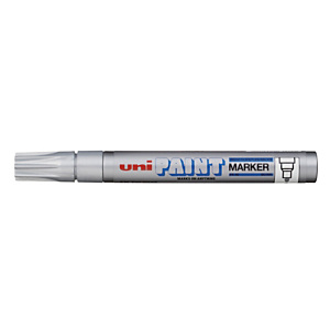 Uni-Ball UNI PAINT PX-20 Marcador permanente de pintura, punta ojival, 2,2 mm, color plata Uni-Ball UNI PAINT PX-20 Marcador permanente de pintura, punta ojival, 2,2 mm, color plata