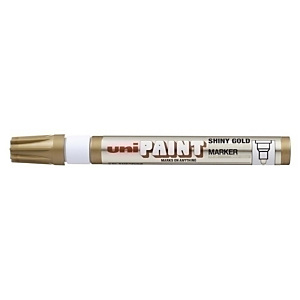 Uni-Ball UNI PAINT PX-20 Shiny Marcador permanente de pintura, base aceite, punta ojival, 2,2 mm, color oro Uni-Ball UNI PAINT PX-20 Shiny Marcador permanente de pintura, base aceite, punta ojival, 2,2 mm, color oro
