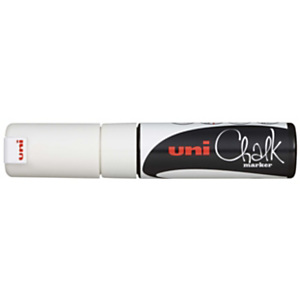 Uni-Ball Uni PWE-8K Rotulador de tiza, punta biselada, 8 mm, blanco Uni-Ball Uni PWE-8K Rotulador de tiza, punta biselada, 8 mm, blanco