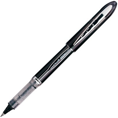 Uni-Ball Vision Elite 05 UB-205 Bolígrafo de punta de bola con tinta líquida, punta fina de 0,5 mm, cuerpo negro, tinta negra - 1