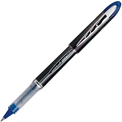 Uni-Ball Vision Elite Bolígrafo de punta de bola con tinta líquida, punta fina de 0,5 mm, cuerpo negro, tinta azul oscuro - 1
