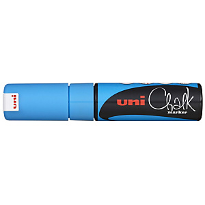 Uni Chalk Marcatore gesso, Punta a scalpello 8 mm, Azzurro Uni Chalk Marcatore gesso, Punta a scalpello 8 mm, Azzurro