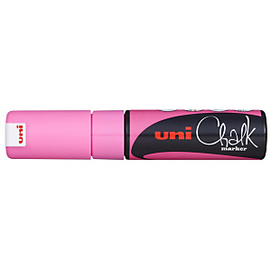 Uni Chalk Marcatore gesso, Punta a scalpello 8 mm, Rosa Fluo Uni Chalk Marcatore gesso, Punta a scalpello 8 mm, Rosa Fluo