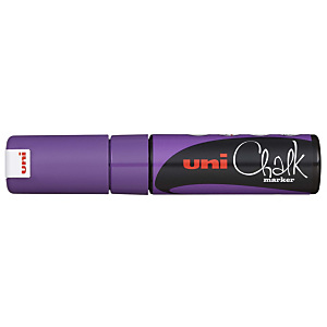 Uni Chalk Marcatore gesso, Punta a scalpello 8 mm, Viola Uni Chalk Marcatore gesso, Punta a scalpello 8 mm, Viola