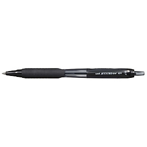 Uni Jetstream SXN-101 Bolígrafo retráctil de tinta de gel, punta media de 0,7 mm, cuerpo negro con grip, tinta negra